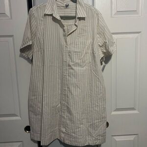 Old Navy Women's Beige Striped Mini Dress